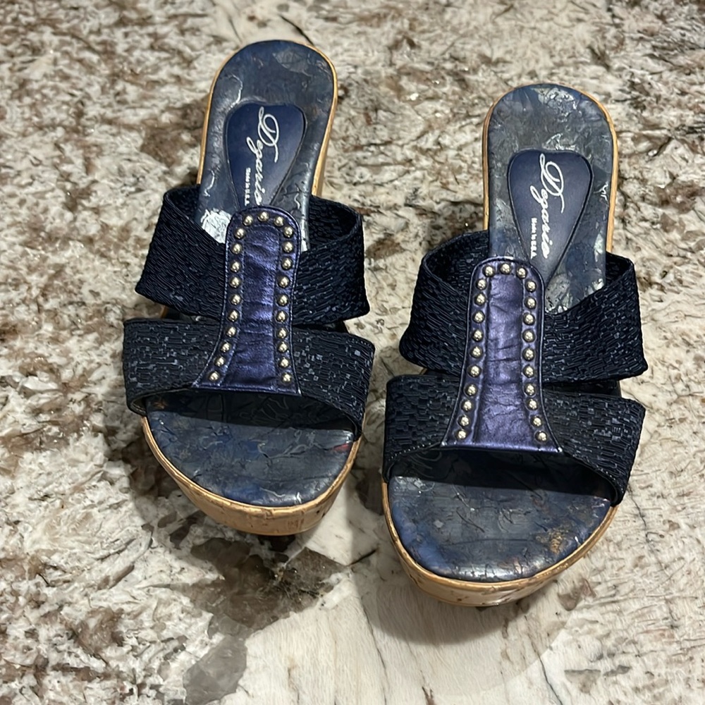 Dezario Wedge Sandal in Navy Blue